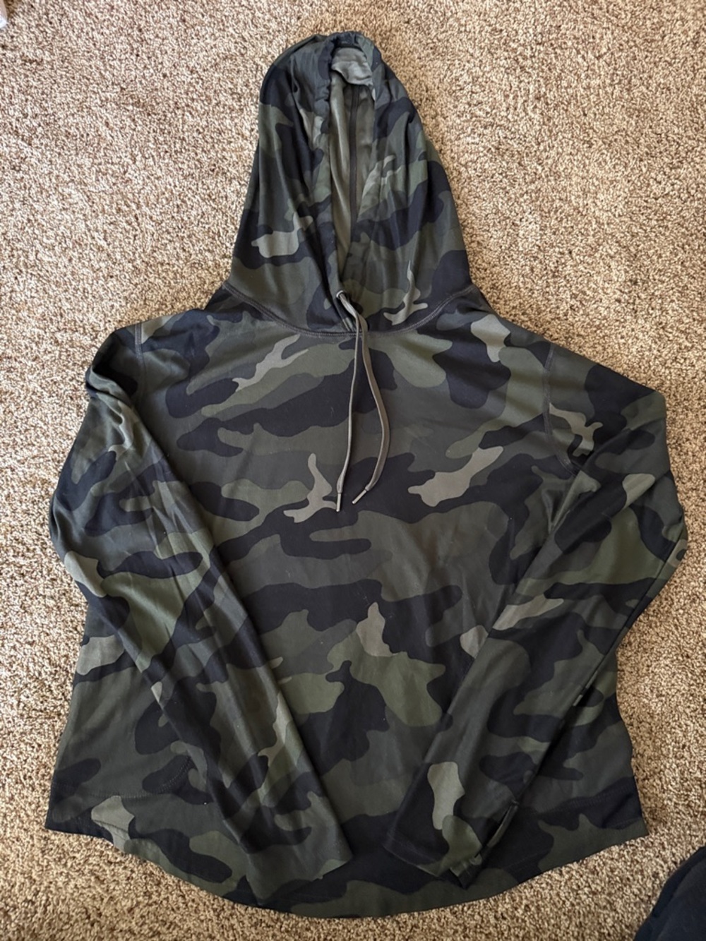 Old Navy Active Olive Green and Black Hooded Pullover